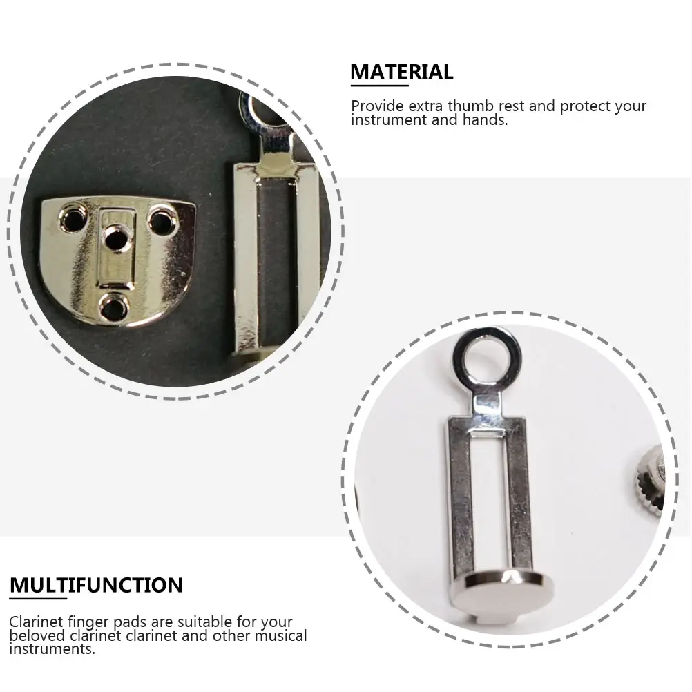 

1PC Clarinet Finger Pad Thumb Rest Nickel Plated Brass Rubber Cushion Adjustable Comfortable Support Guard for Musical