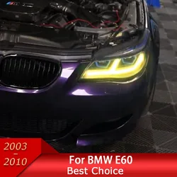 Car Lights for BMW E60 2003-2010 5 Series 520i 525i 530i LED Auto Headlight Assembly Upgrade Golden Design LHD RHD Accessories