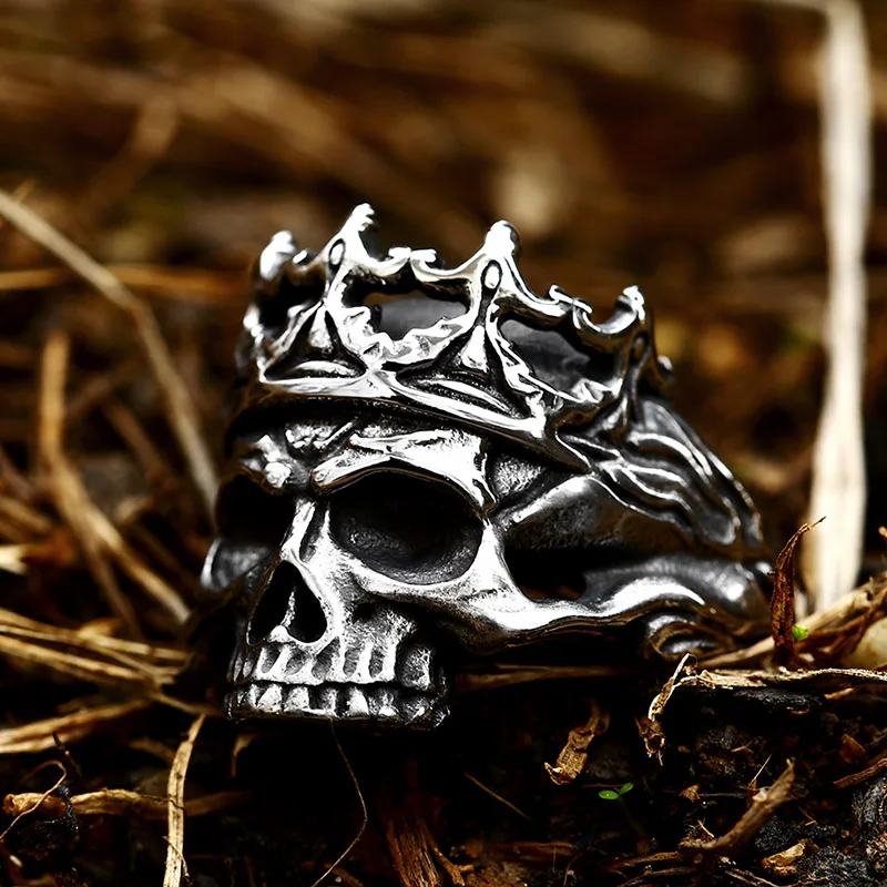 Beier 2022 New Various Designs Classical Noble Crown Skull Men\'s Ring Punk Skeleton Biker Motorcycle Gothic Creative Jewelry