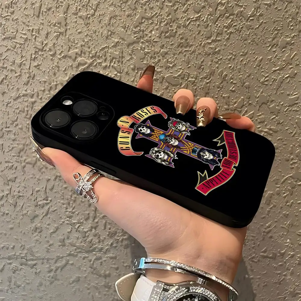 Phone Case Rock Band Gun N Roses Clear For IPhone 15 16 13 Pro Max 14 12 11 Xr X 8 7 6 Plus Luxury Back Cover