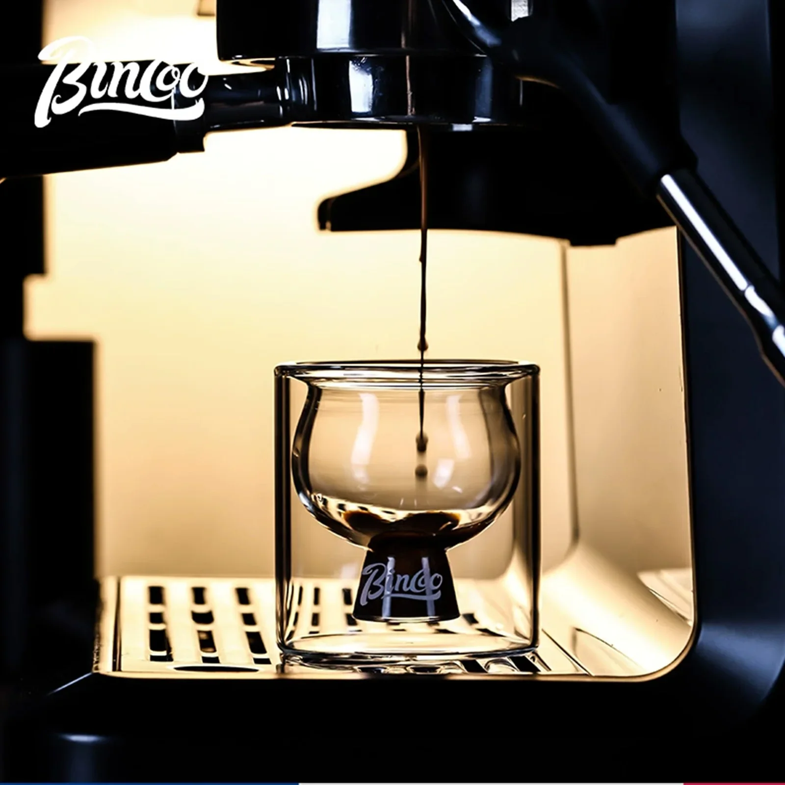 

Bincoo Double layered Coffee Cup high borosilicate Glass Heat-resistant Anti scald Concentrated Cup Milk Coffee Ice American Cup