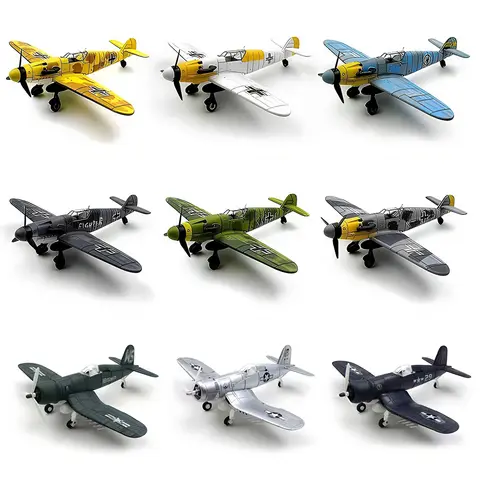 1/48 WWII German Air Force Bf109 Military Model P51 Hurricane F4U Corsair Fighter Assemble Model Airplane DIY Puzzle Toy Gifts
