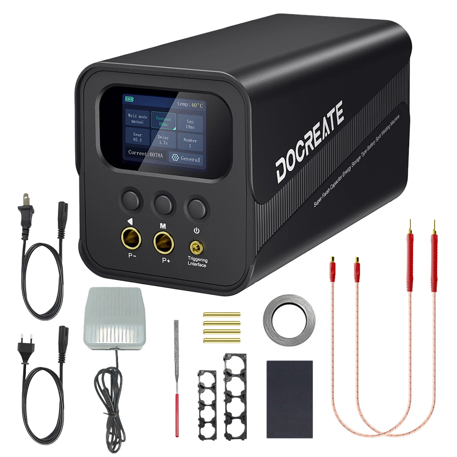 

Портативный аппарат для точечной сварки, 99 передач, регулируемое оборудование для точечной сварки, 2-дюймовый ЖК-экран для аккумуляторных блоков, сделай сам и ремонт