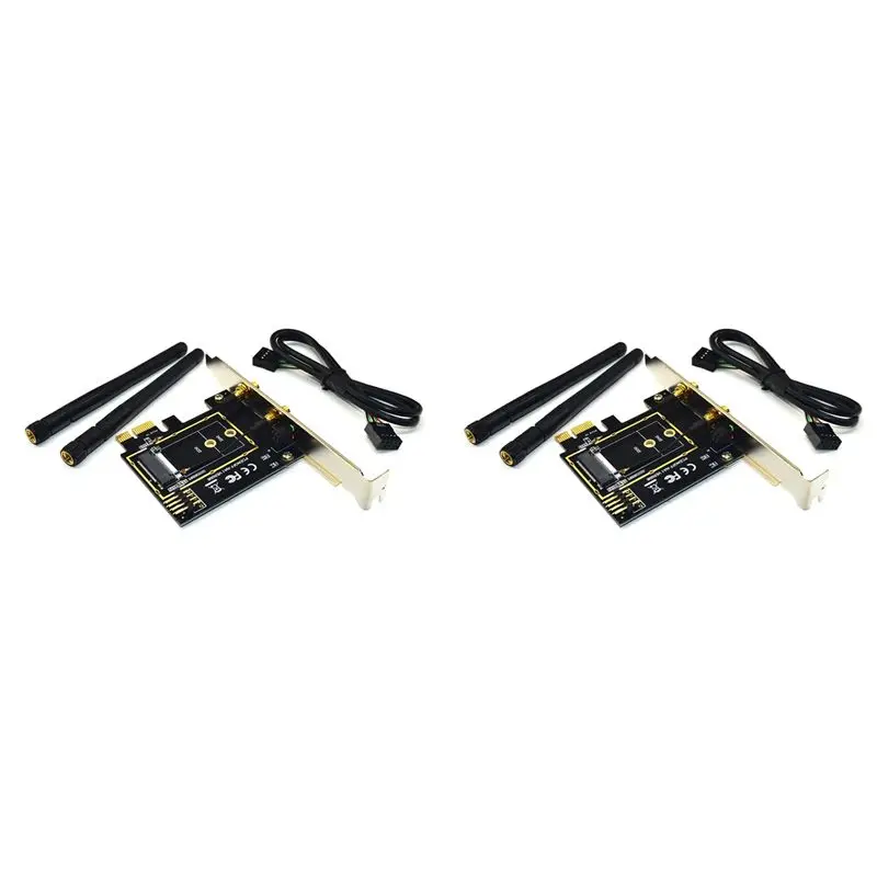 Efficient 2X M.2 Wifi Adapter M2 Ngff Key A-E To Mini Pci Express Wifi Raiser PCI-E 1X NGFF Support Mini Pcie Network Card A