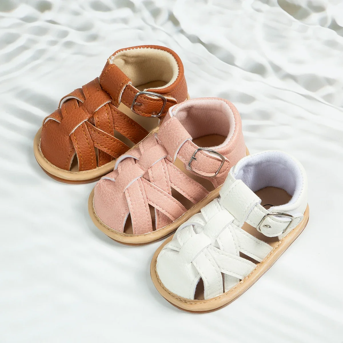 

Meckior Baby Sandals Boy Girl Shoes Flat Anti-slip Soft Rubber Sole Baby Shoes 7 Colors First Walkers Outdoor Beach Sandals