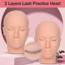 3 Layers Training Lash Mannequin Head For Practice Grafting Eyelash Extension Training Tools Eyelash Doll Face Head Makeup Tool