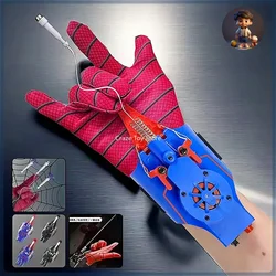 子供のためのスパイダーマンのコスプレグローブ,スパイダーシルクのランチャー,黒いハイテクおもちゃ,漫画のエジェクター,男の子のための面白いおもちゃの贈り物