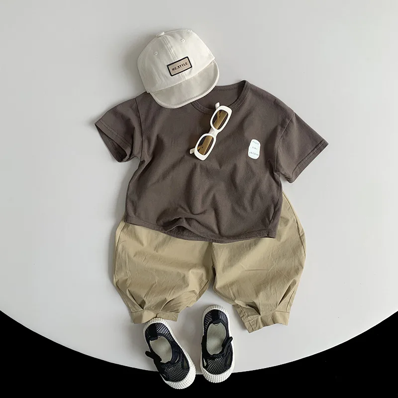 Cotton Thin 2024 Spring Summer New Children Wide Leg Pants Casual Boys Trousers Loose Korean Toddler Wear Kids Clothing For 1-8Y image 2