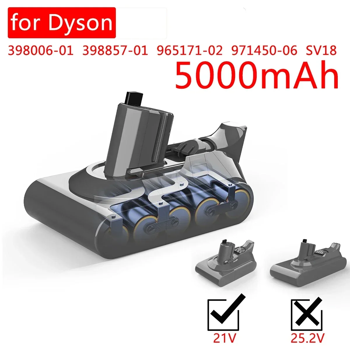 18V battery for Dyson V11 for 398006-01 398857-01 965171-02 971450-06 SV18 V10 Slim Digital Fluffy Extra V15 Detect Extra