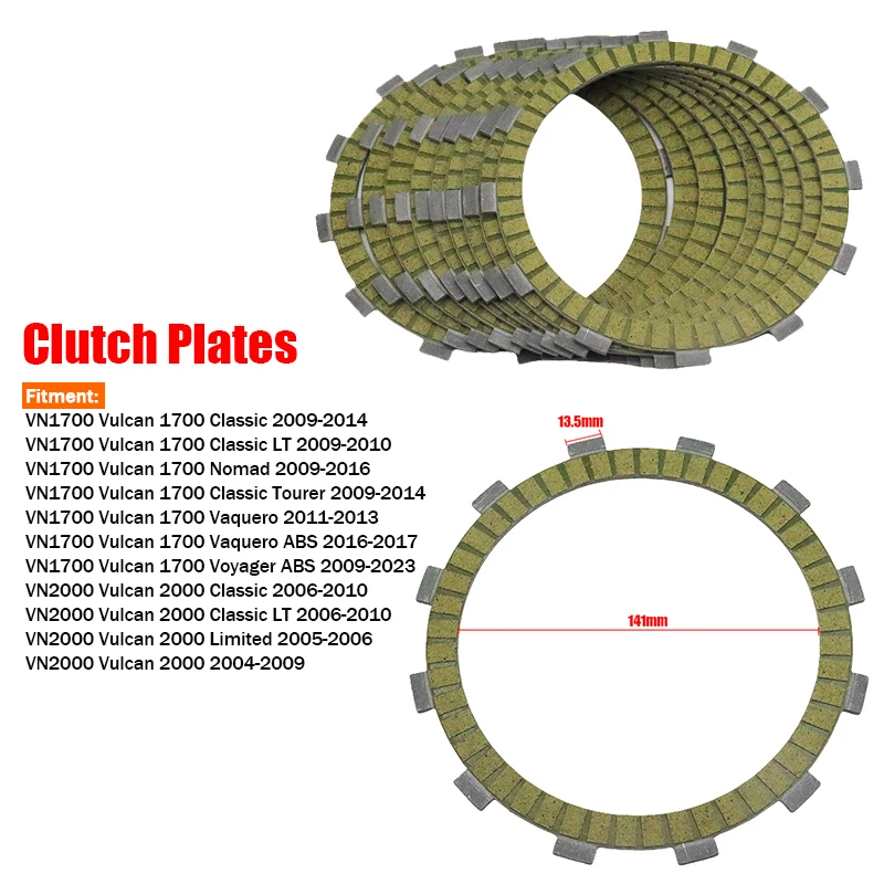 

Clutch Friction Plate Kit For Kawasaki VN1700 Vulcan 1700 Classic 2009 2010 2011 2012 2013 2014 Motorcycle Clutch Disc Set