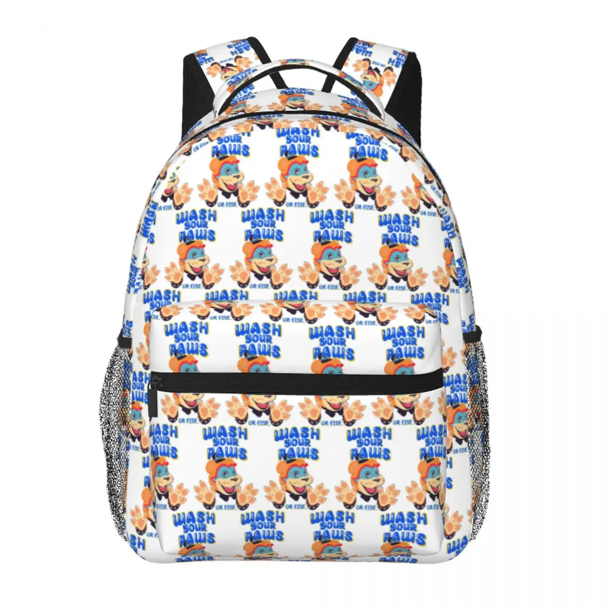 

Wash Your Paws Or Else Backpack Student BookBag Kids School Bag Laptop Shoulder Bags for Boys Girls