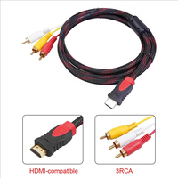 HDMI-compatible to 3RCA Cable 1.5M with HDMI 1.4 to AV Cord HD Audio Video Wire