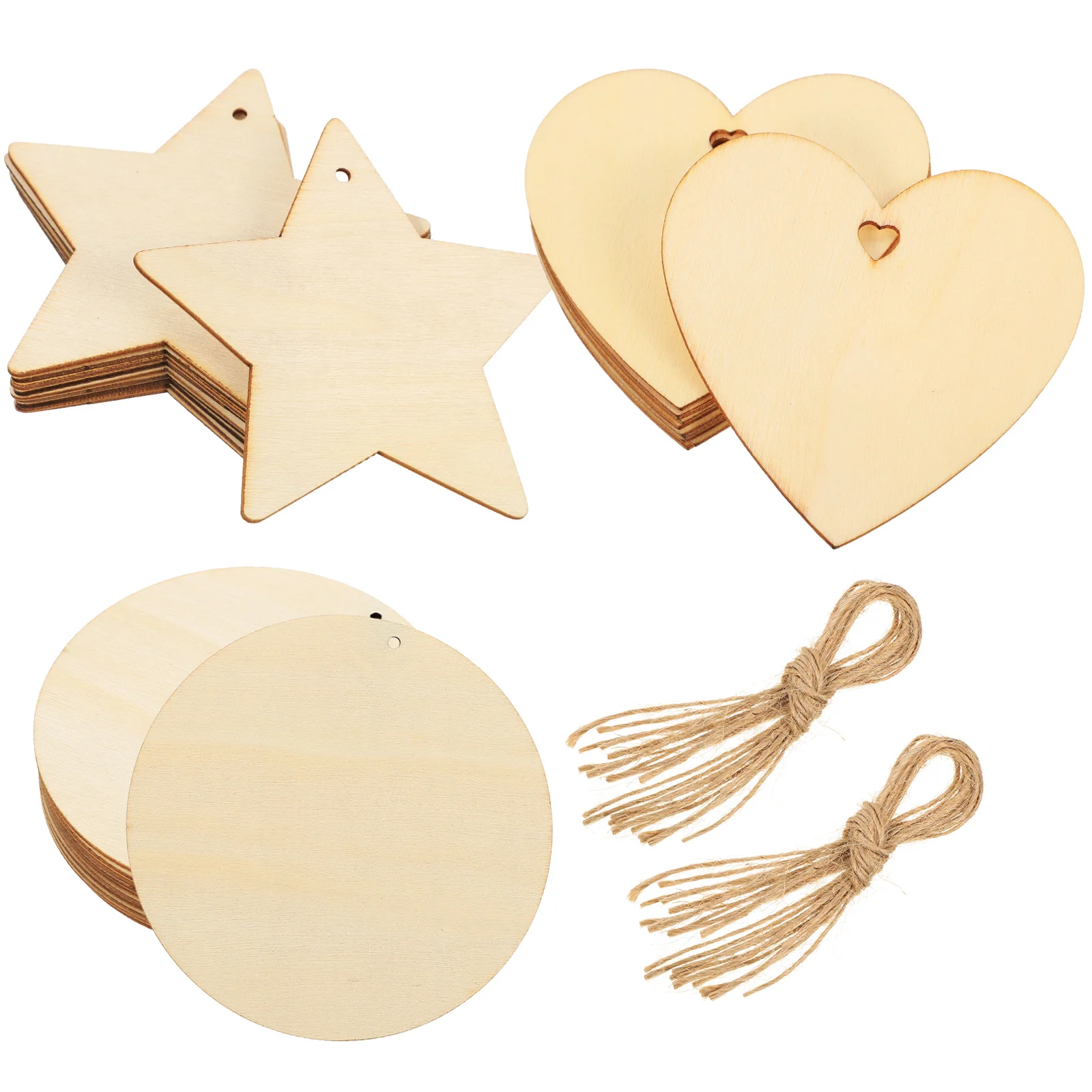 

30pcs Wooden Diy Crafts Unfinished Cutouts Graffiti Wood Slices Natural Round Tags Wood Discs Pendant Handicraft Supplies