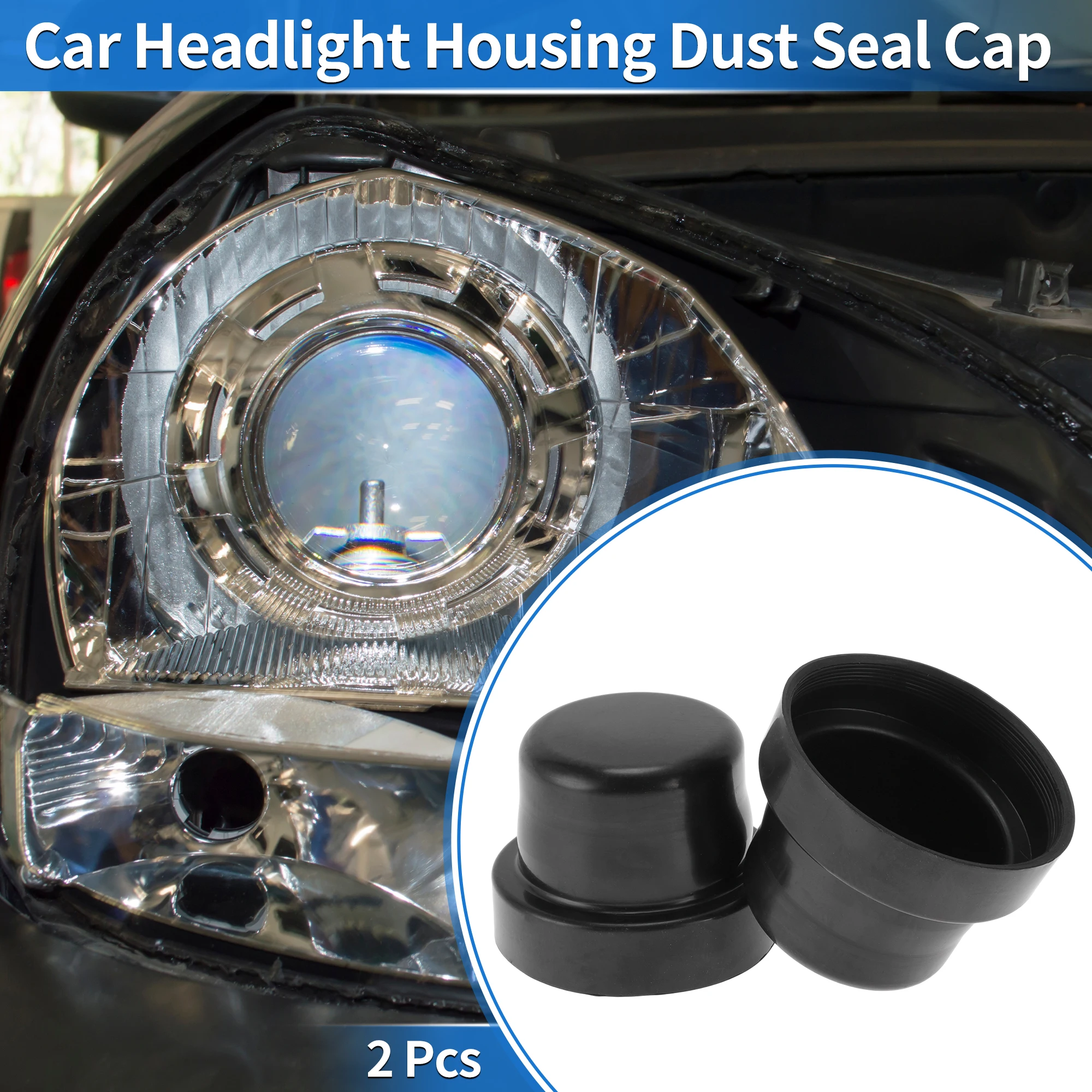 

UXCELL 76mm Car Headlight Dust Cover F13 Barrel Rubber Housing Dust Seal Cap 2 Pcs
