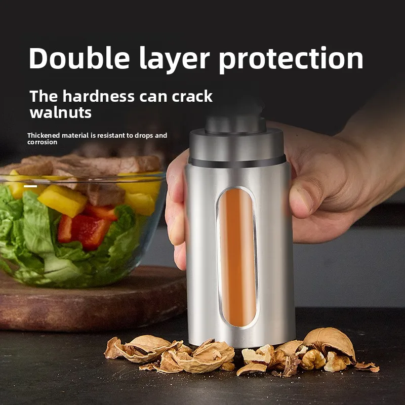Stainless Steel Glass Oil Dispenser, Auto Open and Close Sauce Vinegar Condiment Bottle, Kitchen Household Oil Can