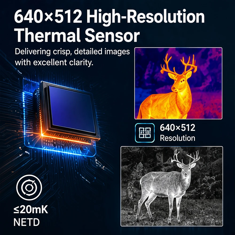 ZIYOUHU RP635R Infrared Thermal Imaging Device, HD Night Vision with Ranging & Intelligent Calculation for Outdoor