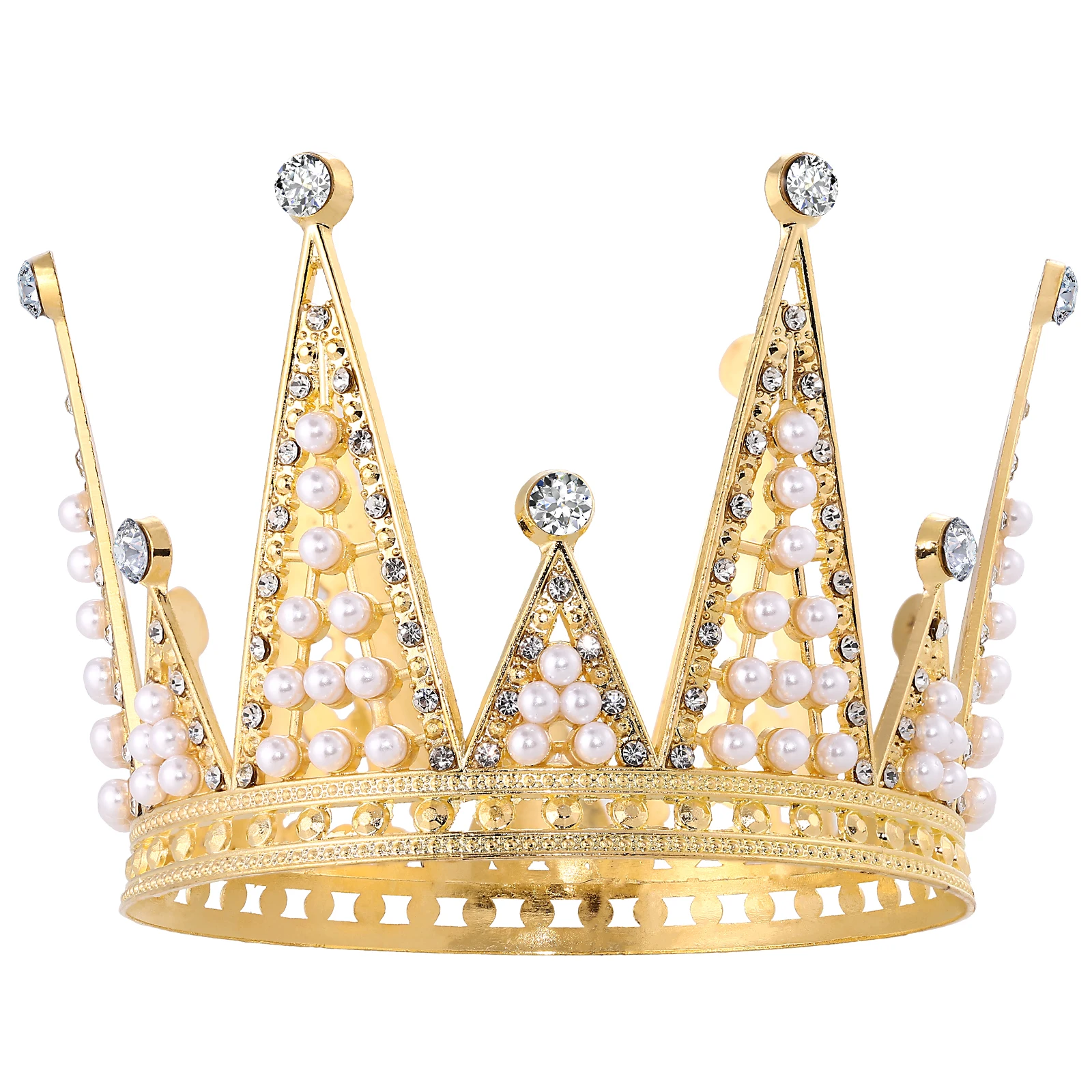 

Pearl Crown Hair Ornament Wedding Accessories Cake Decor Artificial Tiara Birthday Bride Crown Fashionable Long-lasting Party