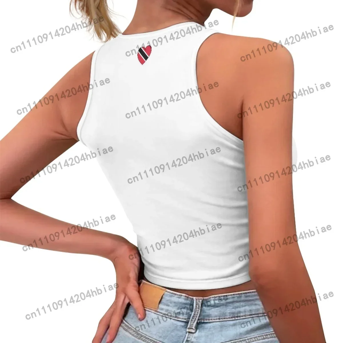Y2K Fashion Cropped Tops Punk Style Tank Tops Vintage Rave E-girl Outfits Custom Trinidad Flag POD Gym Fitness Hot Girl T Shirt