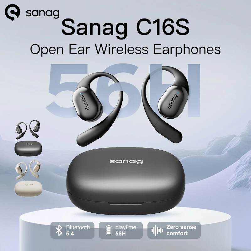 

Sanag C16S Open Ear OWS Wireless Earphones Bluetooth 5.4 Air Conduction Headphones HiFi Sound 56Hours Playtime Waterproof TWS