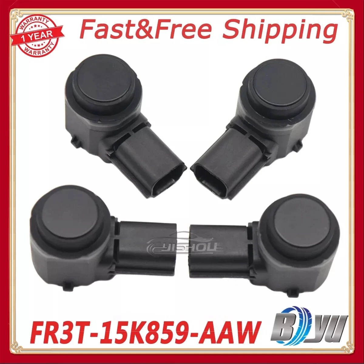 

PDC Parking Aid Sensor For Ford Edge Mustang 2015-2020 FR3T-15K859-AAW 4PCS New