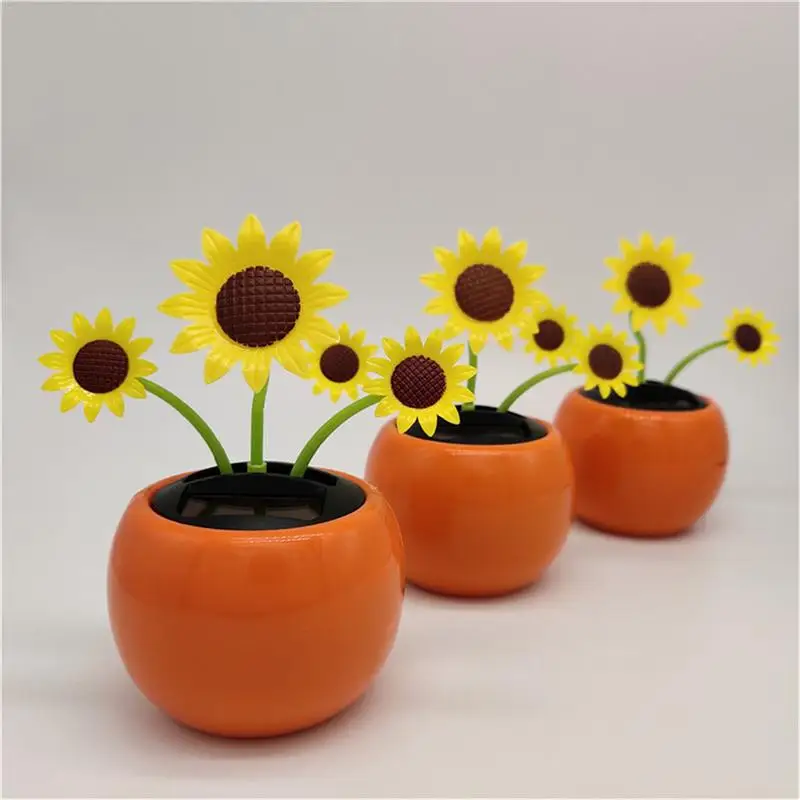 EAFC Car Decoration Solar Powered Dancing Flower Swinging Animated Dancer Toy Sunflower Car Decoration New Car Funny Toy