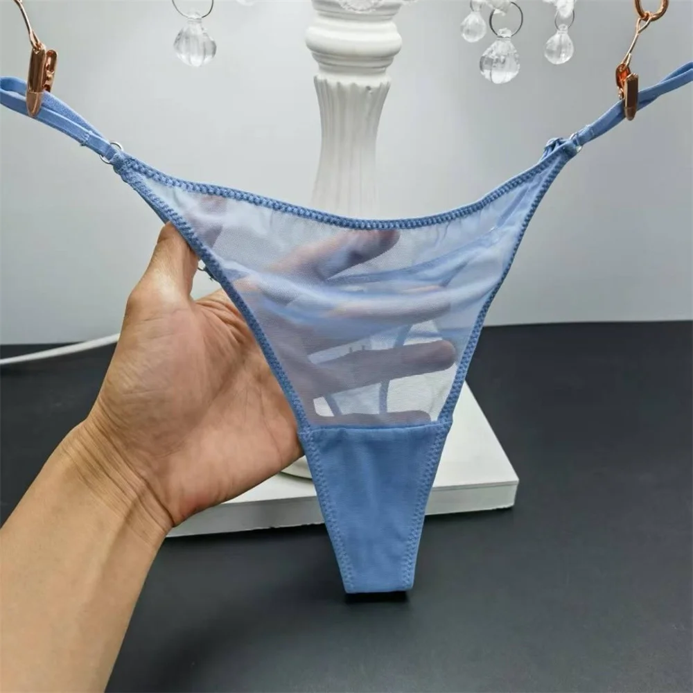 Nové sexy tanga s nastavitelným pasem, průhledná síťovina, tangá, ultratenké sportovní jóga, zvedací boky, T-back, plus velikost - náhled 4