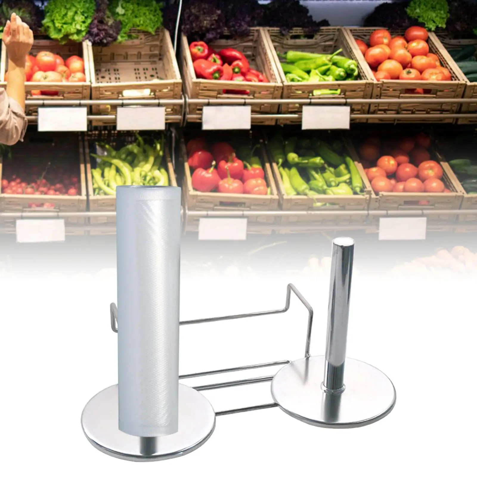 Shopping Bag Dispenser Produce Bag Holder for Supermarkets Grocery Stores