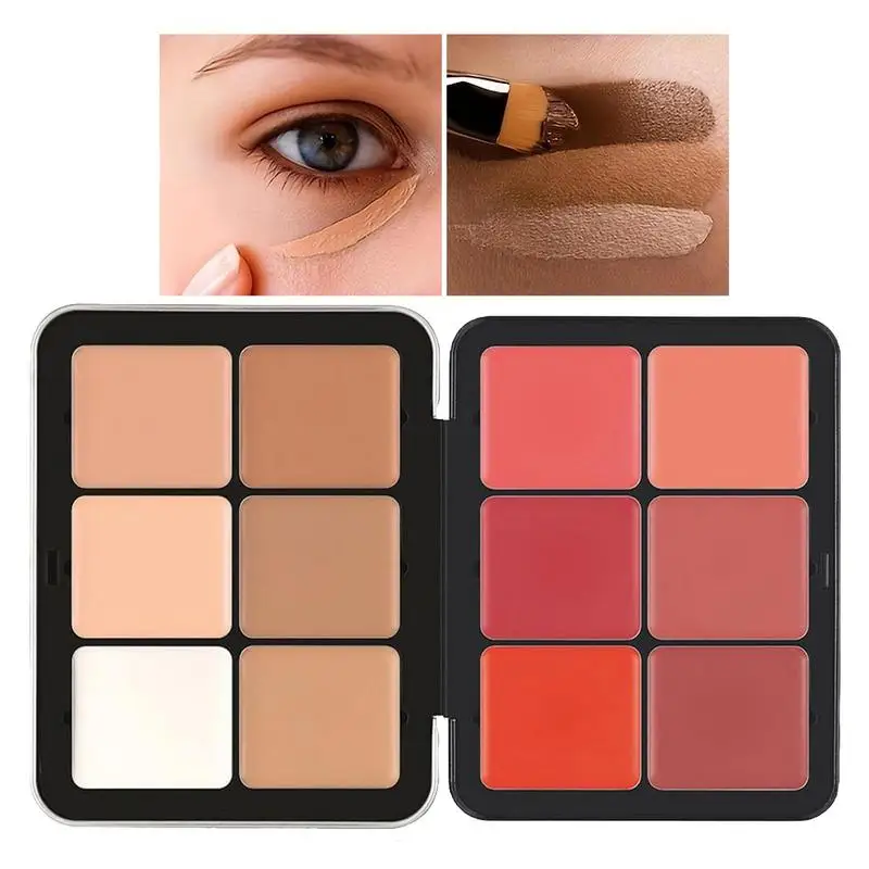 Paleta correctora de Color Facial, maquillaje de cobertura completa para la piel, paleta de contorno de camuflaje Facial, corrección de contorno, resistente al agua