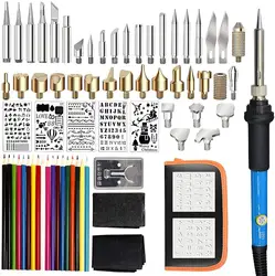 71PCS Wood Burning Tool Kit Professional Pyrography Pen Soldering Iron Set Adjustable Temperature from 200-450℃ for Carving