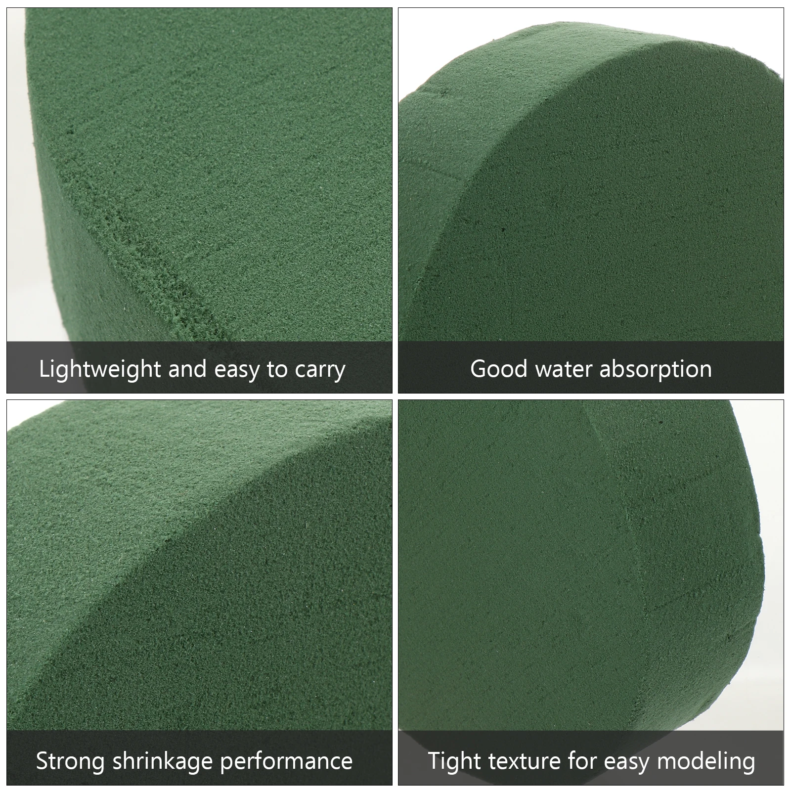 

4pcs Round Wet Floral Foam Blocks Arrangements Flowers Green Odorless Floral Mud Bricks Florist Supplies Wedding
