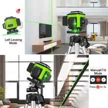 16/12 Lines Self-leveling Laser Level Outdoor Mode Receiver 3x360 Green Beam #5