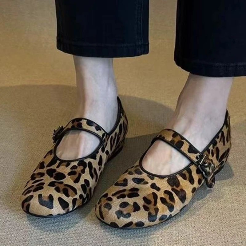 

Leopard Women Ballet Flats Shoes Casual Fashion Loafers Summer Sandals 2025 Designer Brand Mary Jane New Cozy Soft Mujer Zapatos