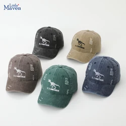 Children 's Sports Hats School Baby Boys Baseball 2025 Summer Embroidered Dinosaurs Outdoor Kids Caps for 2-8Years Adjustable