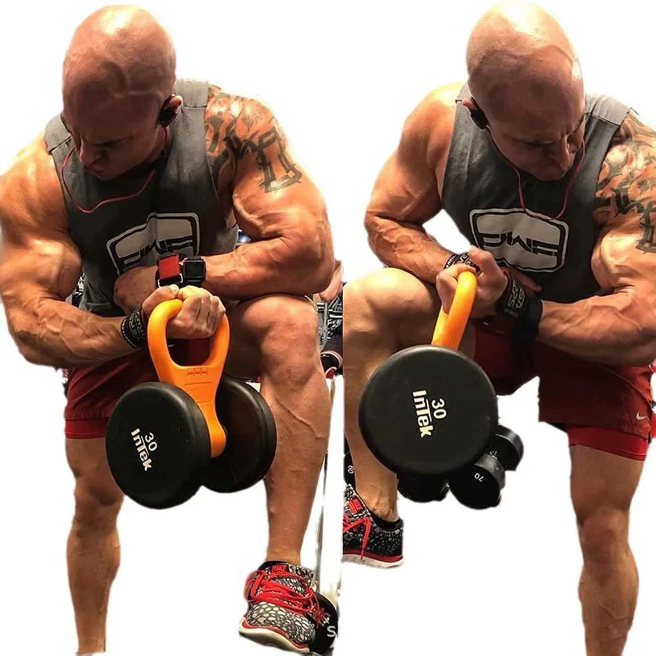 Portable Dumbbell Kettlebell Converter Handle Ergonomic Wide Grip Clamp For Home Travel Gym Strength Training Fitness Accessory