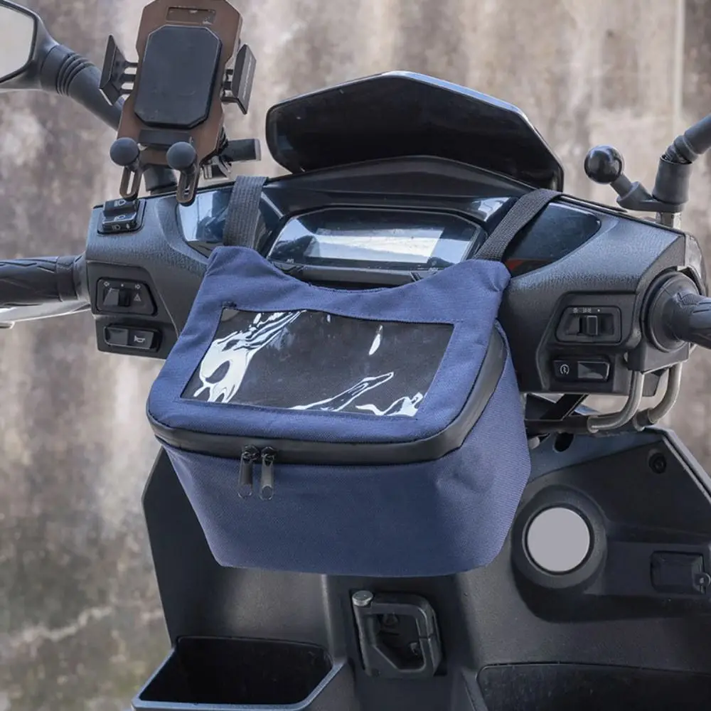 Viewing Window Mountain Bike Bag Storage Bag Waterproof Motorcycle Electric Scooter Bag Durable Large Capacity Bicycle Front Bag