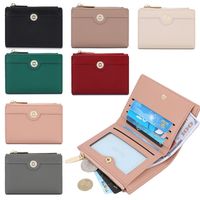 Fashion PU Leather Short Wallet Zipper Slim Credit Card Holder Hasp Coin Purse For Man Women