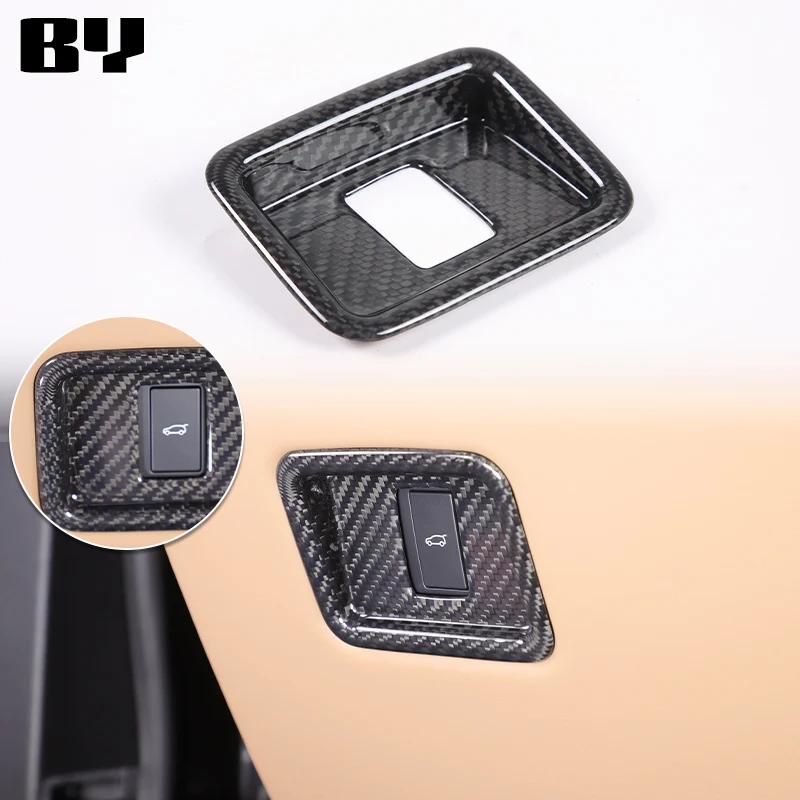 

For Land Rover Range Rover Vogue 2024+ Car Indoor Tailgate Switch Frame Sticker Real Carbon Fiber Interior Accessories