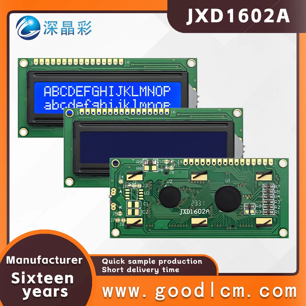 Russian language LCD screen JXD1602A STN Blue Negative 16X2 character screen high standard industrial LCM display module