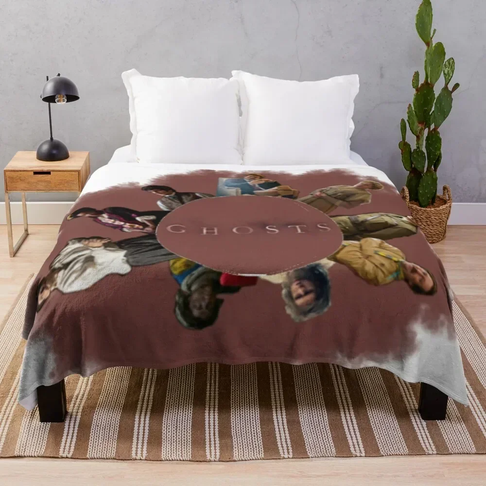 

Ghosts in Button Throw Blanket Warm Accent Blanket for Living Room Decoration