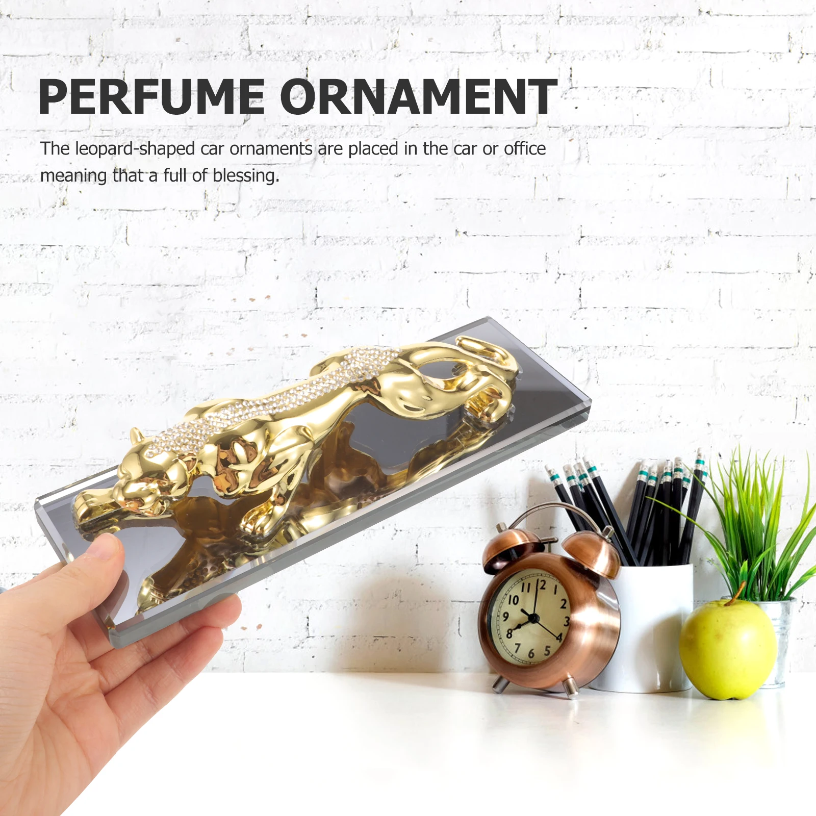 

Car Perfume Seat Leopard Shape Air Freshener Ornament Zinc Alloy Decor For Auto Interior Office Home Gift Golden