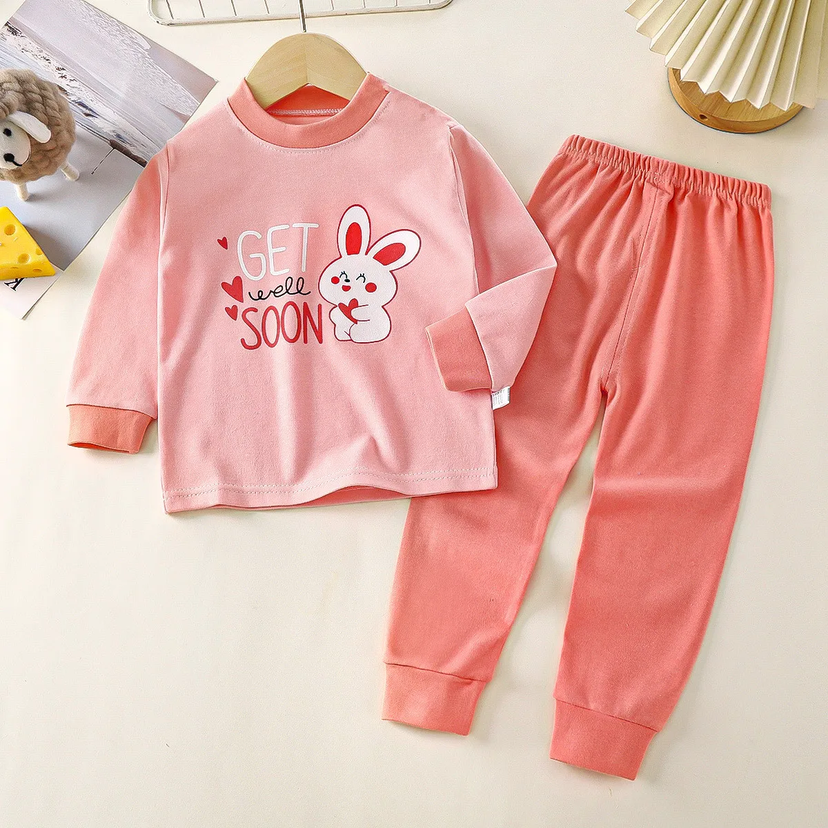 Christmas Autumn Winter Underwear Two Piece Set Casual Long Sleeve Outfits Full Print Pajamas Boys Girls  Cotton Child's Costume