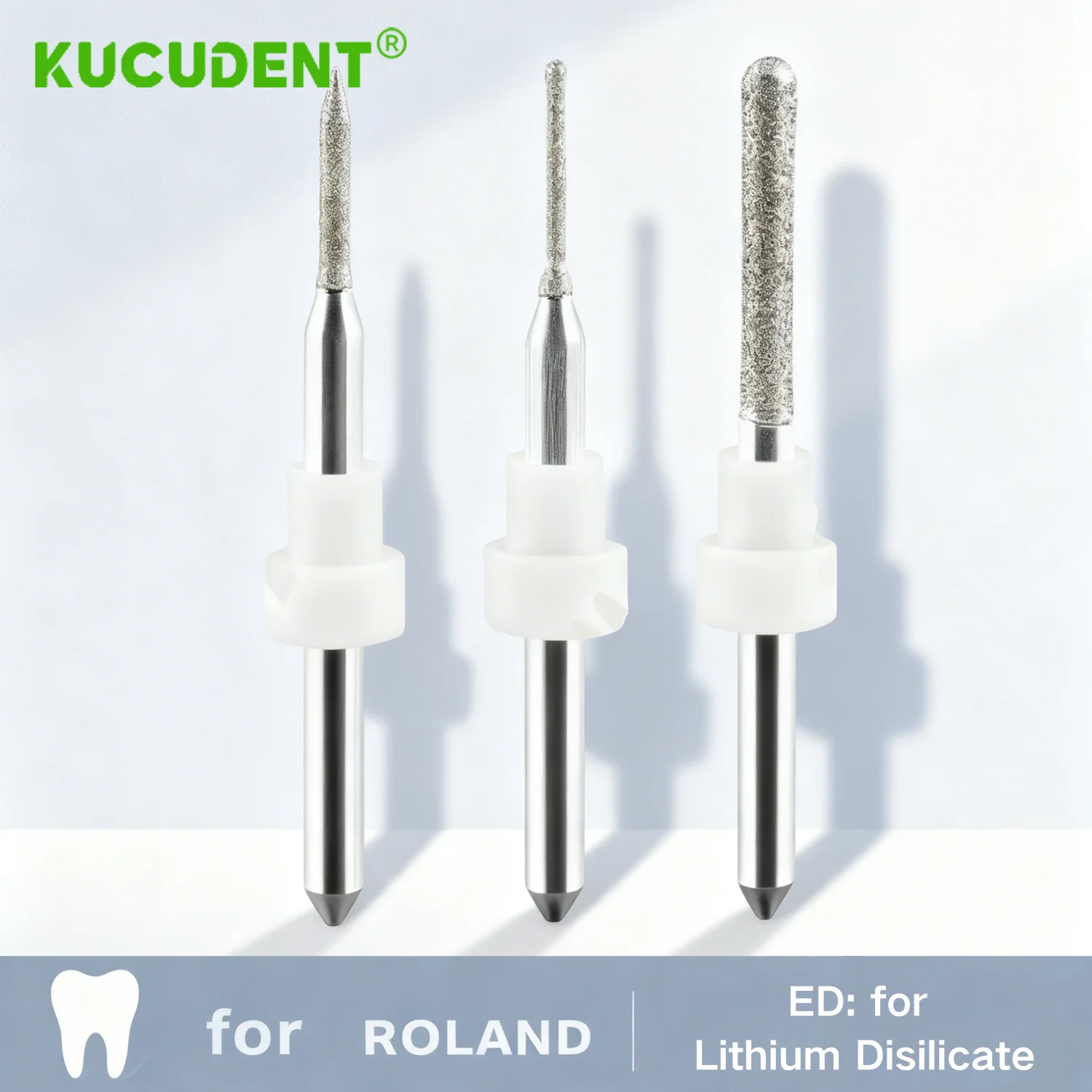 

KUCUDENT Dental Milling Burs for Roland RL-00-06/10/25-ED Lithium Disilicate Zirconia CAD CAM Drills Denstist Milling Tools