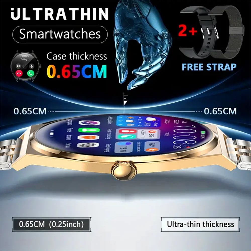 

New Ultra Thin Smart Watch men 1.43" AMOLED 360*360 HD Pixel Display Always Show Time Call Reminder Sport modeSmartwatch Ladies
