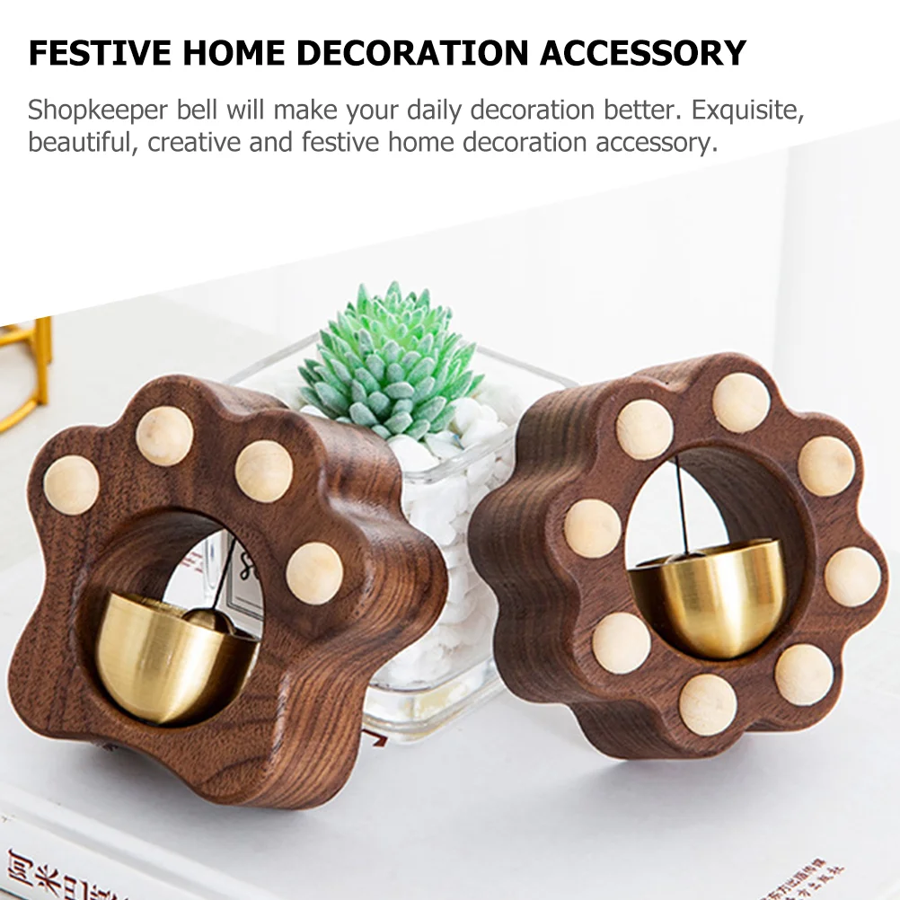 Retro Door Bell Bells for Doorbell Business Metal Shopkeeper Wooden Decorative Office Ornament