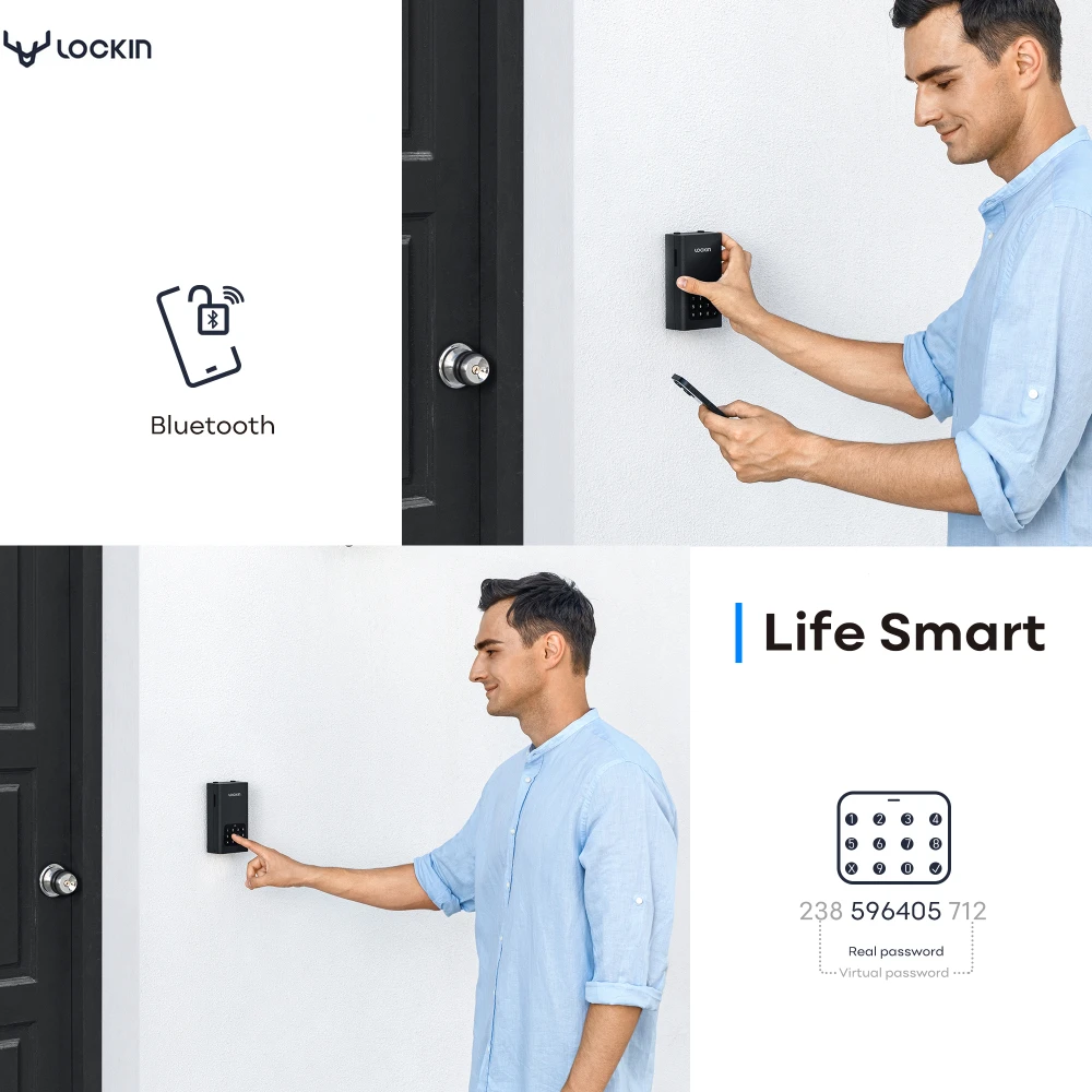 LOCK IN Smart Key Storage Lock Box L1 Wireless Password Key Safe Alloy Box IPX5 Waterproof for Tuya APP