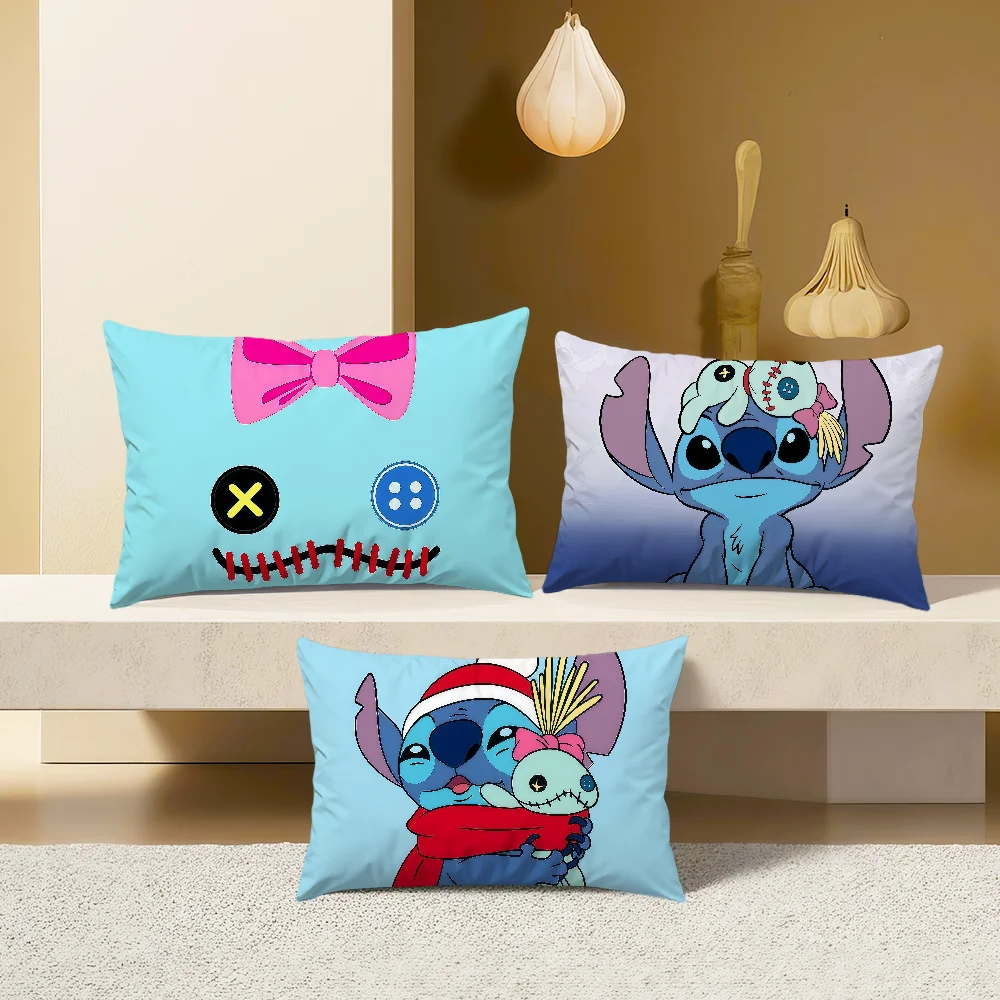 لطيف الكرتون سكرمپ الوجه الفن l-ليلو s-ستيتش DN مستطيل وسادة غطاء أريكة المنزل غرفة المعيشة مقهى الديكور المخدة