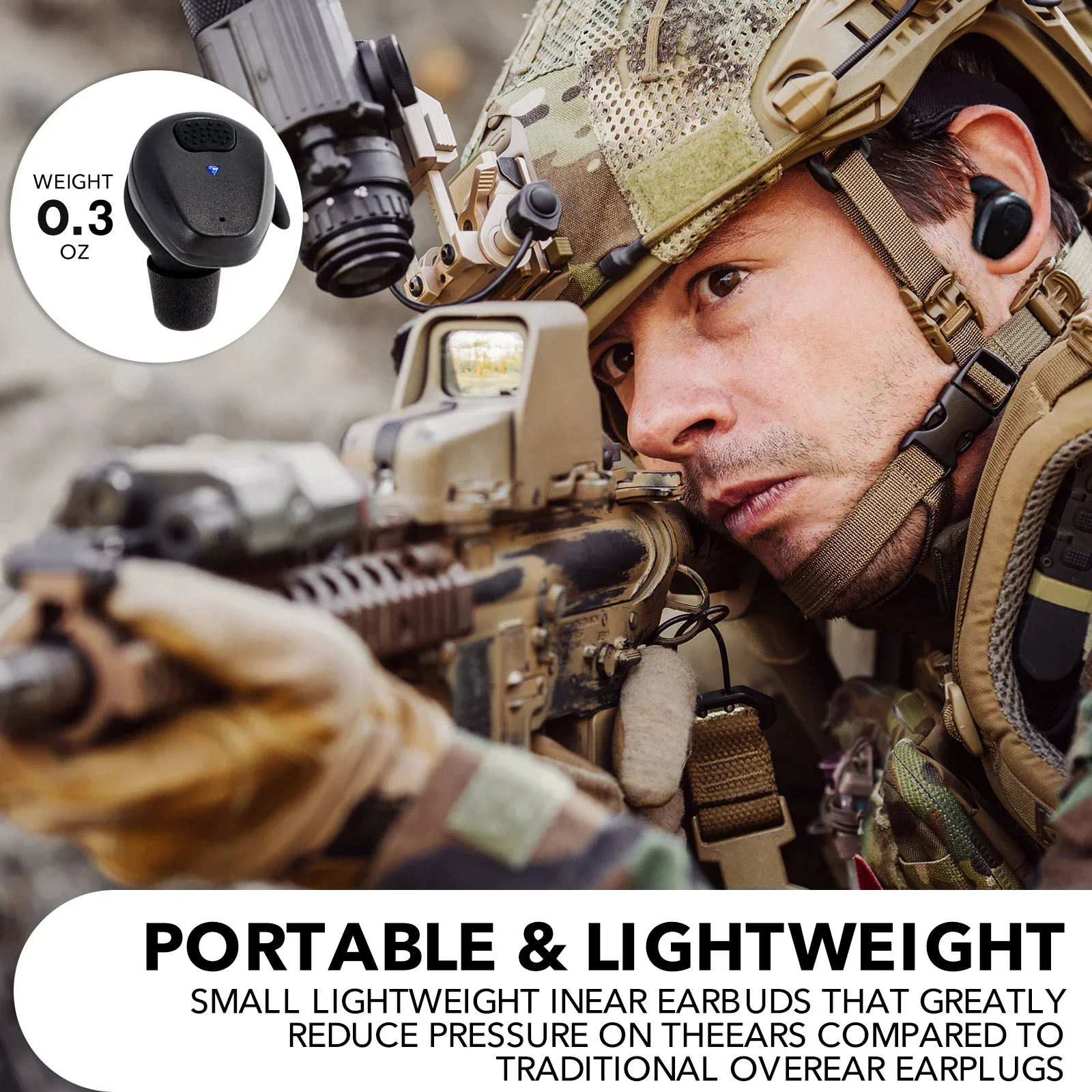 YHKEMA EB10 New Electronic Shooting Ear Protection Bluetooth5.3 ,4X Sound Amplification for Gun Range, Hunting