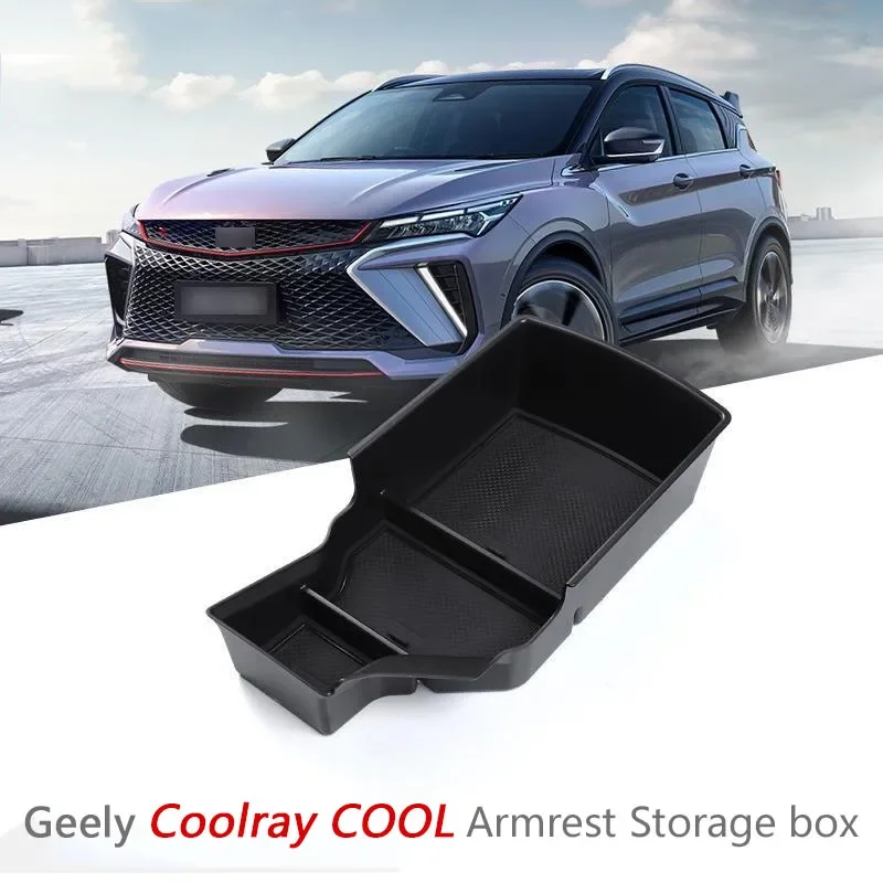 For Geely Coolray COOL 2022 2023 Center Console Storage Box Armrest Cover Organizer Case Tray Auto Protection Pad Accessories