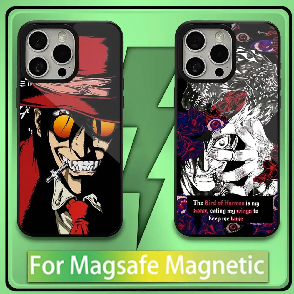 

Alucard Hellsing Anime Phone Case For iPhone 16,15,14,13,12,11,Plus,Pro,Max,Mini Soft Magesafe Magnetic Wireless Charge