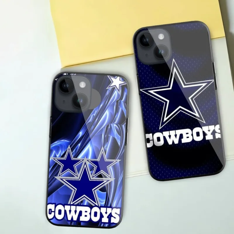 SDallas-CowboysER Phone Case For iPhone 14 13 12 11 Pro Max Plus Mini Black PC TPU Glass Phone Cover